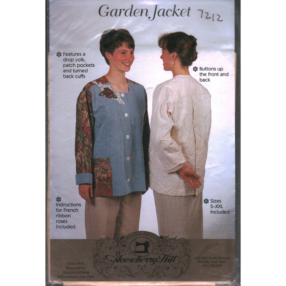 Gooseberry Hill Garden Jacket Sewing Pattern 226 Glenda Dobbing Sizes S-XXL 1996